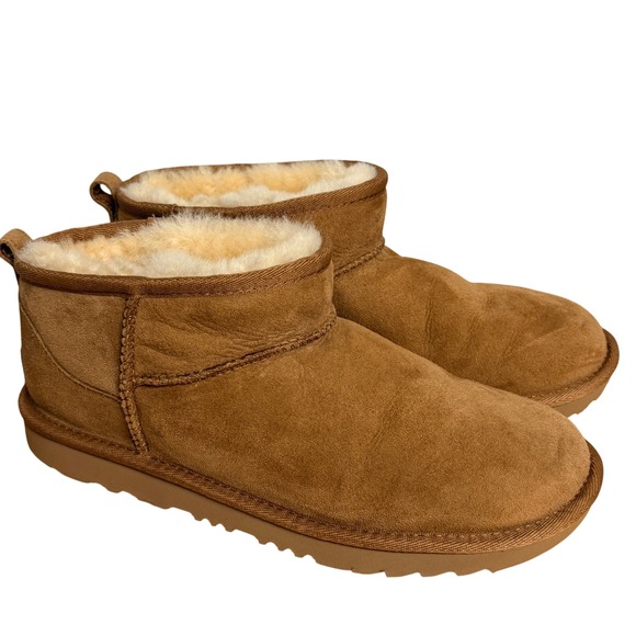 UGG Shoes - UGG Classic Ultra Mini Boots Suede Sheepskin Lined Women's 6